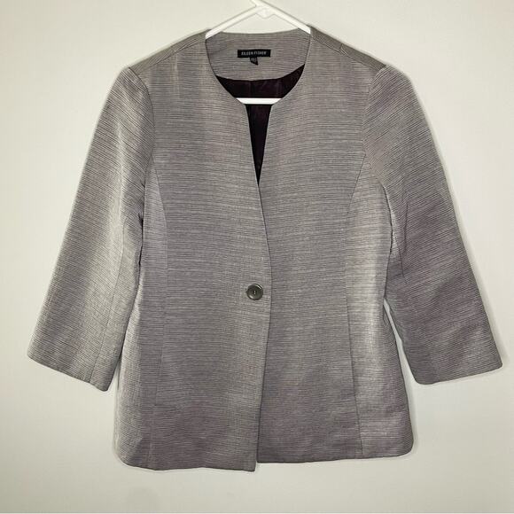 Eileen Fisher Textured One Button Blazer Jacket Size XS - Picture 1 of 5